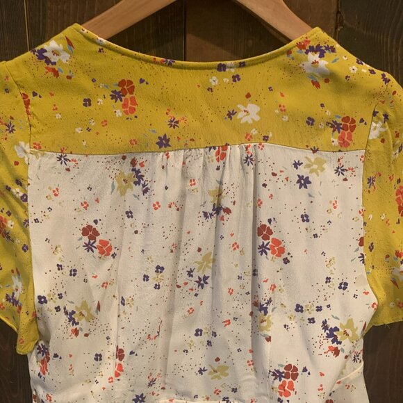 Meadow Rue by Anthropologie Bon Voyage Floral Wrap Blouse Size 4 - Picture 10 of 10